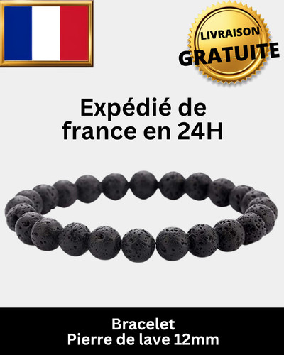 Bracelet pierre lave - pierre, de