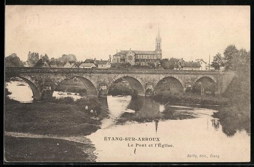 Cpa étang sur arroux pont - Étang-sur-arroux,, le