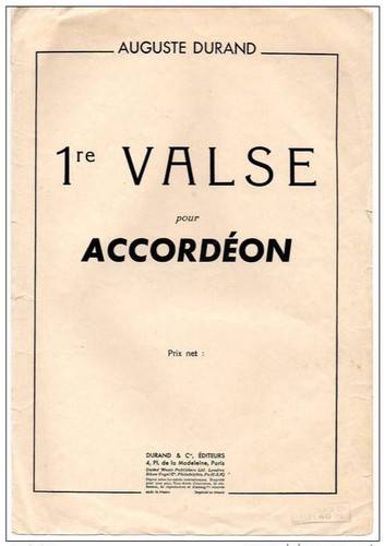 Partition musicale 1er - 1er, valse