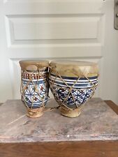 Ancien Tambour Tam Tam Darbouka Marocain Terre Cuite Vintage