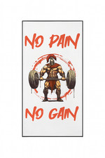 Serviette Musculation Microfibre Fitness Gym “No Pain No Gain” Motif Spartiate