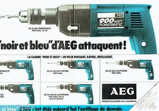 ADVERTISING ADVERTISING 016 1981 AEG Drill 900 Powermatic (2p) Black & Blue