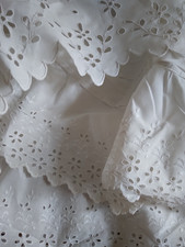 Lot anciennes dentelles broderie anglaise feston fait main mercerie mode