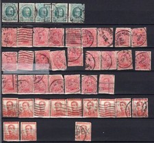 Lot de 42 timbres oblitérés de Belgique, dont un perforé