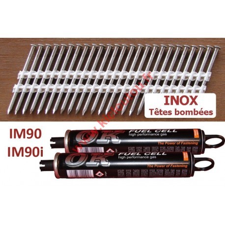 Pack 2200 clous 1x50 - 3.1x50, inox