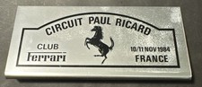 1984 Club Ferrari Circuit Paul Ricard Plaque