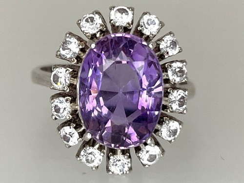 Bague cocktail vintage argent - cocktail,