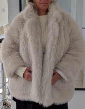 manteau en fausse fourrure blanche, épais, doux et très chaud