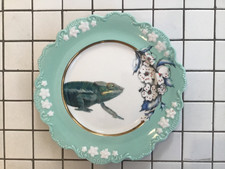 Anthropologie Lou Rota "Nature Table chameleon plate 9 1/2" dessert salad iguana