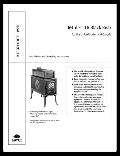 Jotul 118 black - black, bear