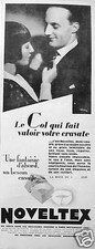 PUBLICITÉ 1928 NOVELTEX LE COL QUI FAIT VALOIR VOTRE CRAVATE FANTAISIE - ALBAN
