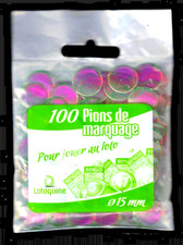 100 pions de Loto Bingo jetons rose transparents 15 mm pour cartons