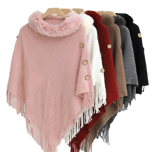 Femme fausse fourrure poncho - fourrure,