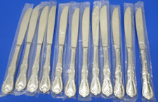12 - Reed & Barton LOUIS PHILIPPE Scrolls Stainless Flatware Solid DINNER KNIVES