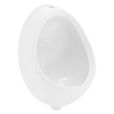 Urinoir mural en céramique blanc avec arrivée d'eau supérieure à l'arrière du WC