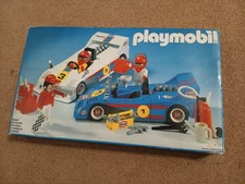Playmobil 3 klicky Set exclusif 3137 formule 1 voiture bleue vintage boite rare
