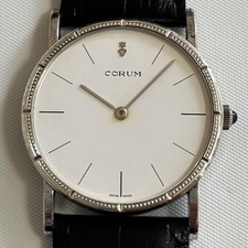 CORUM Manual Wind Watch SV925 Silver Case 36mm Serviced Leather Strap