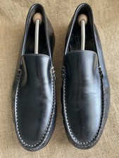 Paraboot Mens Black Leather Slip On Loafers Size UK 11 || US 12