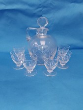 Service À Liqueur Cristal Saint Louis France ( Carafe + 6 Verres À Pieds) Ciselé