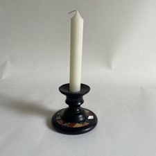 Marquetry stone marble candle holder Grand Tour Florence Italy early 20th century