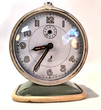 antique JAZ COLSIC green and white alarm clock