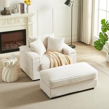 Oversized Single Accent Sofa Chair Living Room Deep Seat Lounge Chaise Sectio...