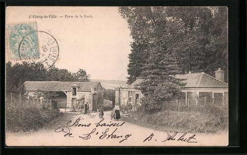 Cpa etang ville porte - l´etang-la-ville,,