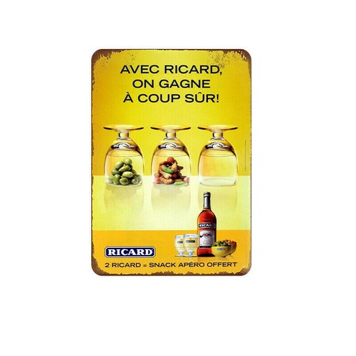 Plaque métal ricard pastis - plaque,
