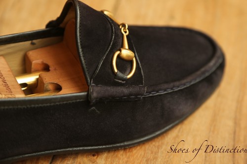 Mocassins gucci noir daim - gucci,