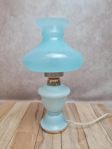 Lampe vintage opaline bleue - vintage,