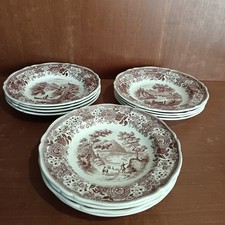 Service Burgenland, 12 Assiettes Creuses, Marron, Porcelaine Villeroy Et Boch