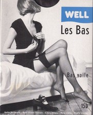Bas voile nylon WELL 15 deniers coloris Loup. Taille 3/4. French stockings.