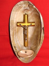 Antique Boulogne Sur Mer - Christ - Shell - Cross Mold - Religion