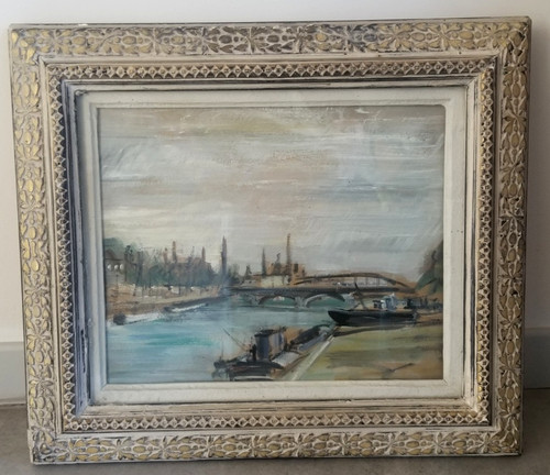 1960 peinture gouache vue des - peinture,