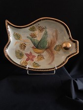 Plat, vide poche signé Bequet Quaregnon, Belgique, doré à l'or fin, numéroté 14.