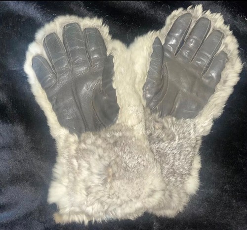 Vintage rare real taupe rabbit - real,