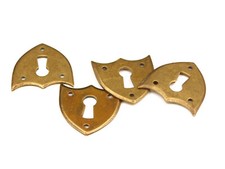40x40mm set 4 lock entrances brass patch, furniture, wardrobe, chest of drawers, vintage