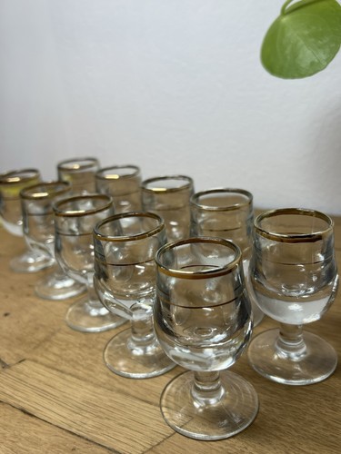 Lot verres liqueur doré - lot,