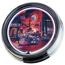N-0353 Horloge Murale " Chopper Bike " Salle à Manger Cuisine Néon Salon Bureau