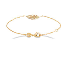 Bracelet tendance "PLUME"  Plaqué Or 18 Carats 750/1000 Bijoux Femme
