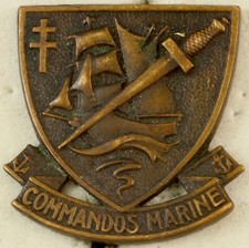 French Commando Marine Crest Pinback Arthus Bertrand - Paris HM