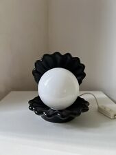 Lampe à poser porcelaine Coquille Saint Jacques noire Coquillage vintage