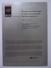 MONTEVERDI 375L COUPE orig 1970s Sales Brochure in English French & German