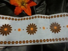 large vintage, white braid, orange 2m, 80 x12.5 bedding, curtains, creations. new 