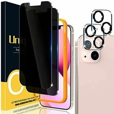 Verre trempé écran anti-espion + protection caméra pour iPhone 14 13 Pro max 12