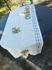 antique curtain element with embroidered flower decorations art deco era