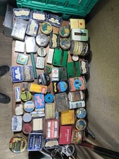 Lot of 61 Antique Advertising Metal and Cardboard Boxes, Wax, Drugs Etc.