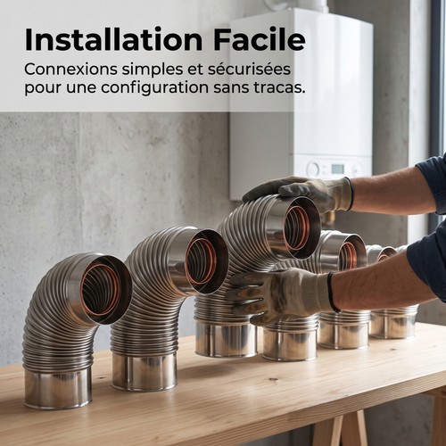Tuyau fumée coudé pour - de,