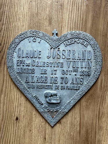 Plaque funéraire fonte - funéraire,