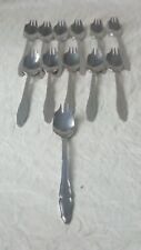 12 STAINLESS STEEL OYSTER FORKS SILVER METAL POINCON ROYAL BB**